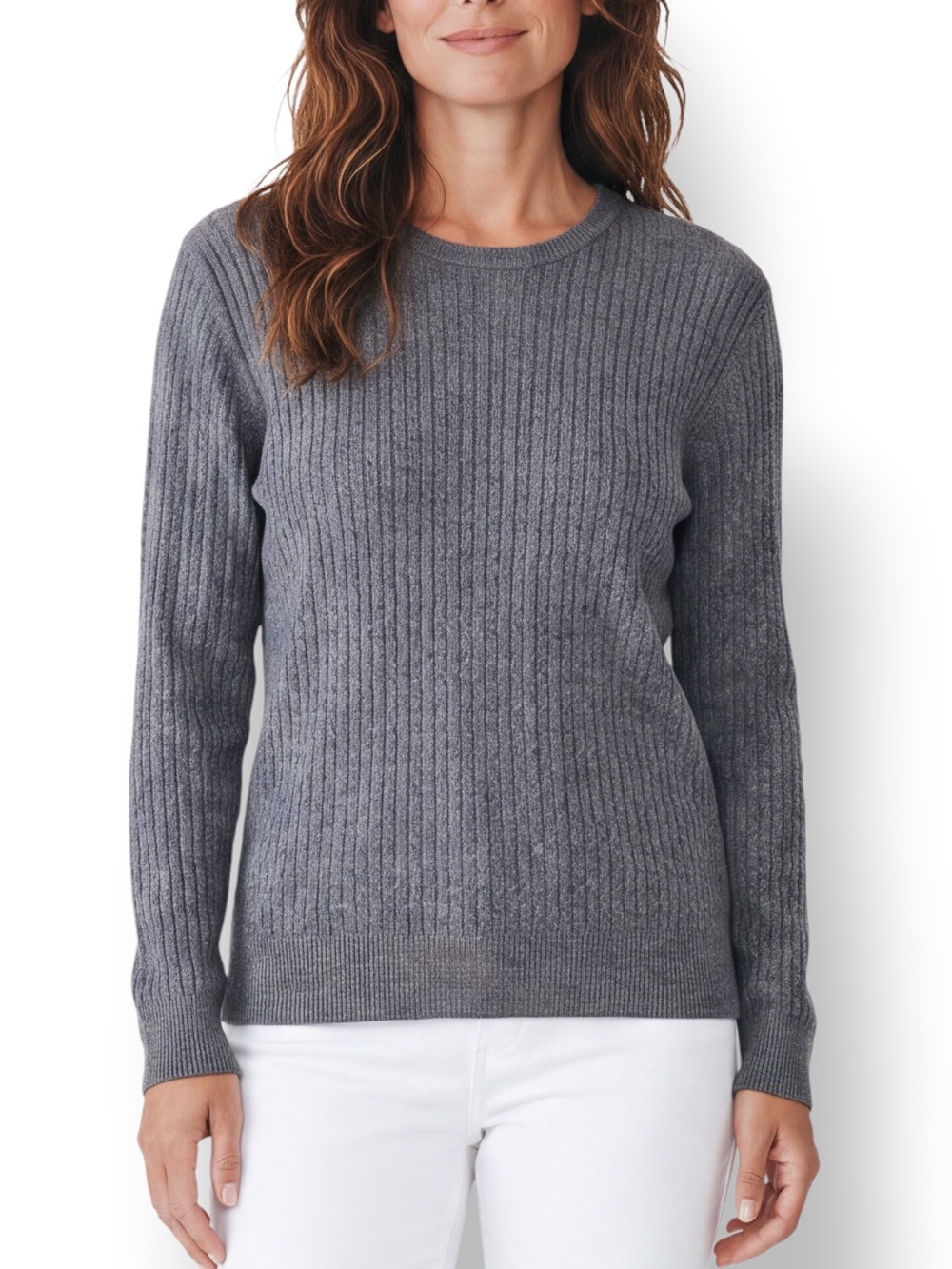 4/$20 Basic Editions Gray Cable Knit Cotton Blend Sweater XL